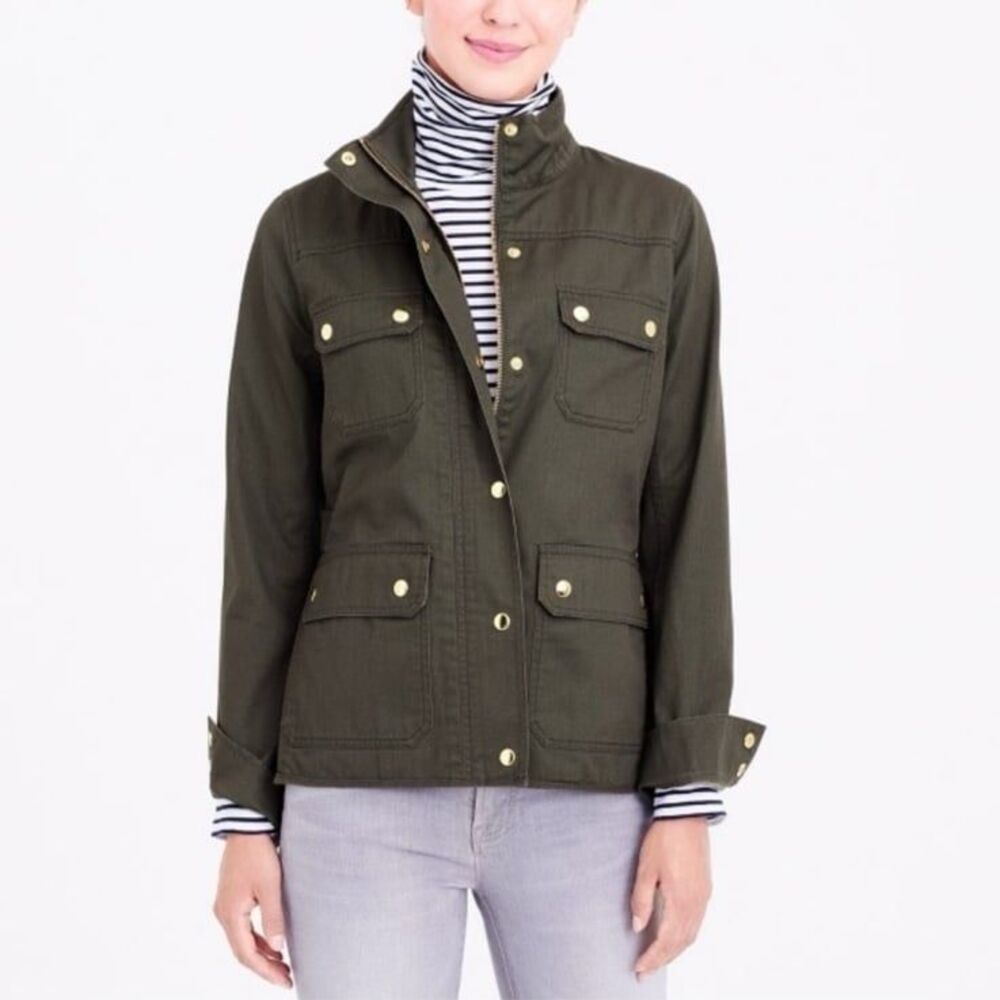 J. Crew The Downtown Field Jacket in Mossy Oak Green Size Medium